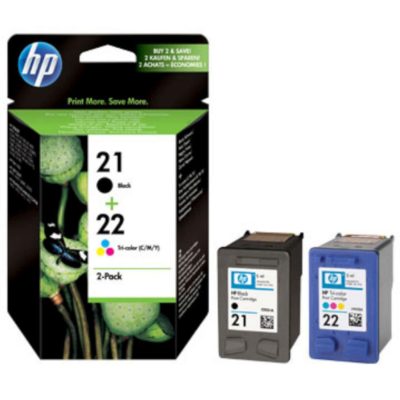 21 / 22 Ink Cartridge, Black, Tri-Colour 2 Pack 21 / 22 Ink Cartridge, Black, Tri-Colour 2 Pack